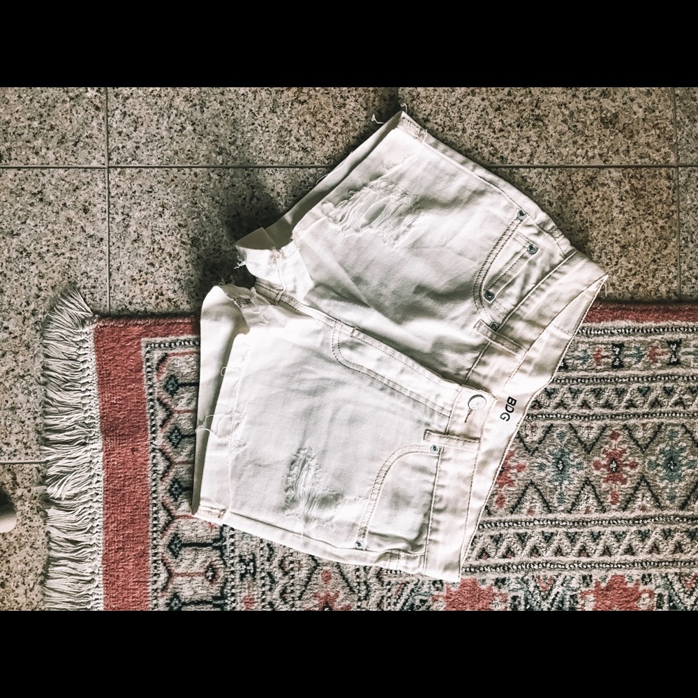 BDG White Denim Shorts